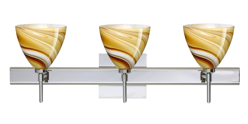 Besa Wall With SQ Canopy Mia Chrome Honey 3x40W G9