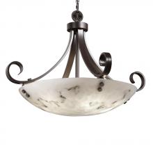 Justice Design Group FAL-9742-25-DBRZ-F2-LED-5000 - 24" Pendant Bowl - Scrolls w/ Finials