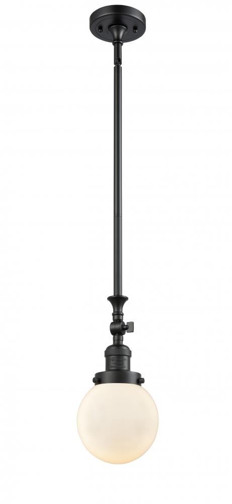 Beacon - 1 Light - 6 inch - Matte Black - Stem Hung - Adjustable Mini Pendant