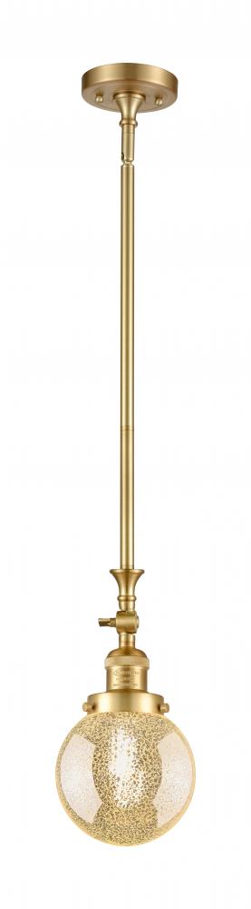 Beacon - 1 Light - 6 inch - Satin Gold - Stem Hung - Adjustable Mini Pendant