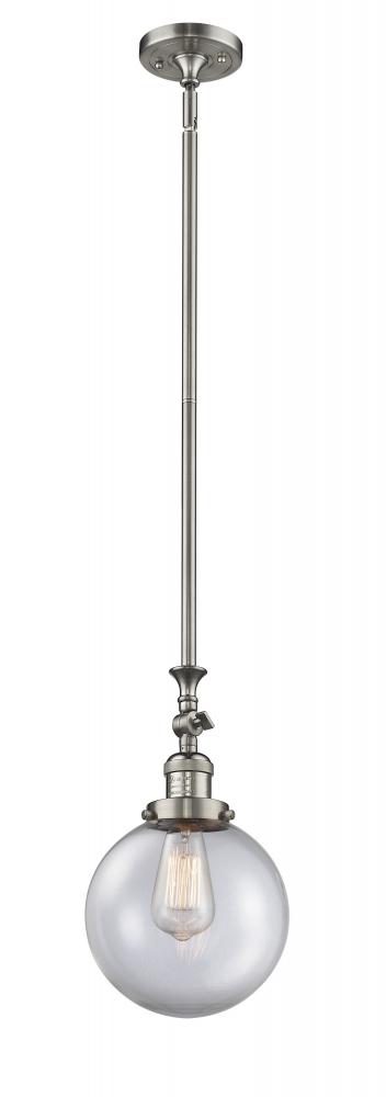 Beacon - 1 Light - 8 inch - Brushed Satin Nickel - Stem Hung - Adjustable Mini Pendant
