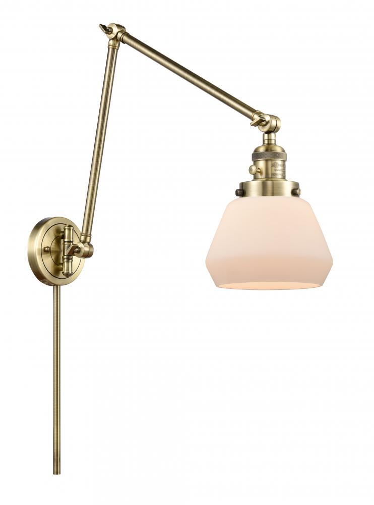 Fulton - 1 Light - 8 inch - Antique Brass -Adjustable Swing Arm