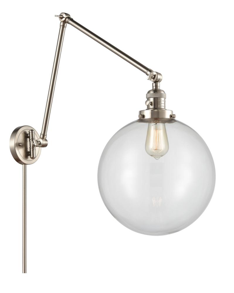 Beacon - 1 Light - 12 inch - Brushed Satin Nickel -Adjustable Swing Arm