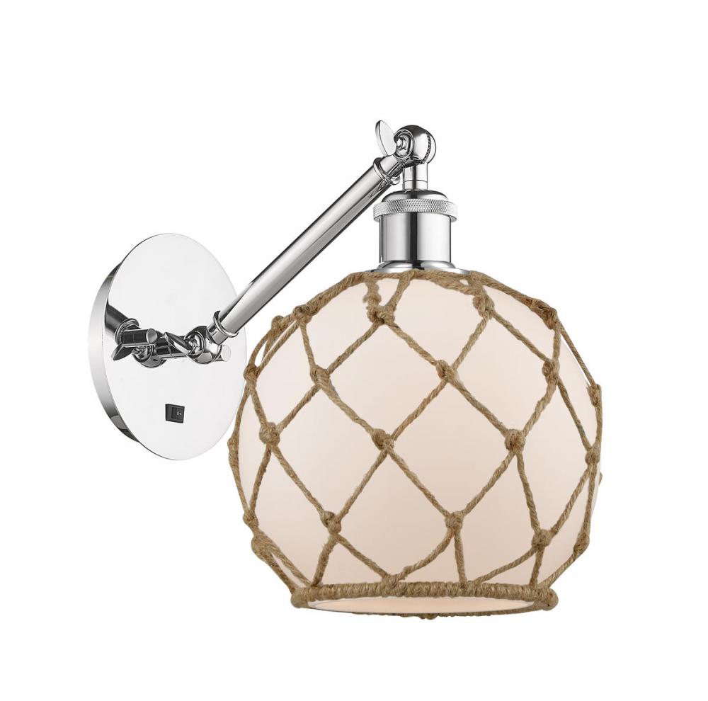 Farmhouse Rope - 1 Light - 8 inch - Polished Chrome - Adjustable Sconce