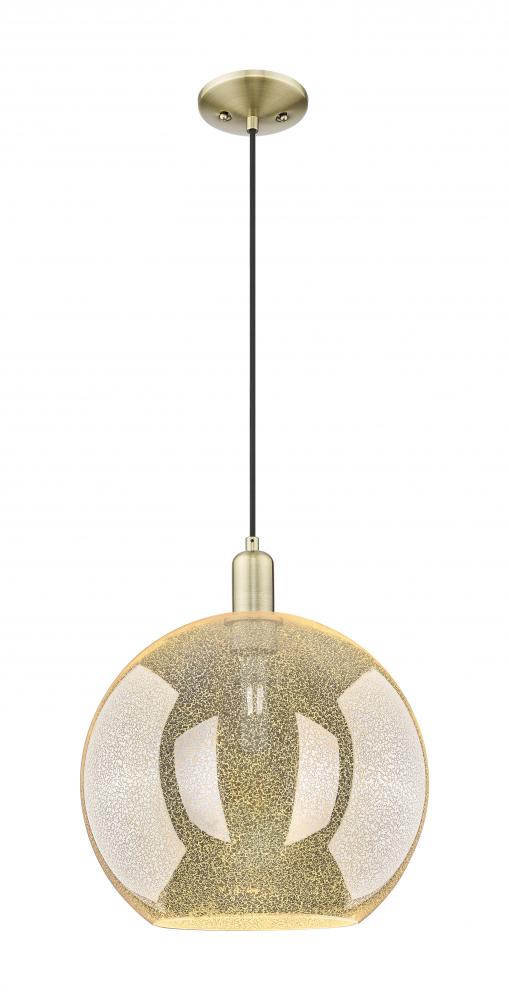 Athens - 1 Light - 12 inch - Antique Brass - Cord hung - Mini Pendant