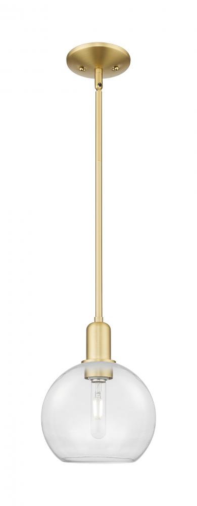 Athens - 1 Light - 8 inch - Satin Gold - Stem hung - Mini Pendant