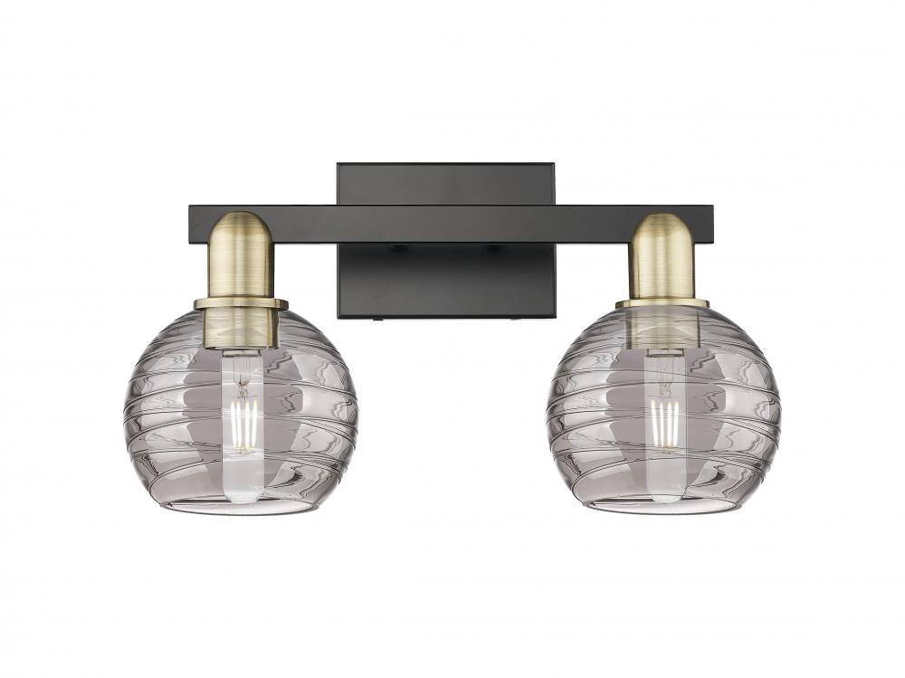 Athens Deco Swirl - 2 Light - 16 inch - Black Antique Brass - Bath Vanity Light