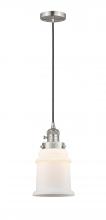 Innovations Lighting 201CSW-SN-G181 - Canton - 1 Light - 6 inch - Brushed Satin Nickel - Cord hung - Mini Pendant