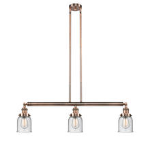 Innovations Lighting 213-AC-G54-LED - Bell - 3 Light - 38 inch - Antique Copper - Stem Hung - Adjustable Island Light