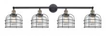 Innovations Lighting 215-BAB-G74-CE - Bell Cage - 4 Light - 44 inch - Black Antique Brass - Adjustable Bath Vanity Light