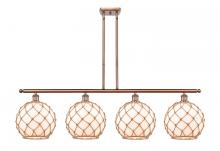 Innovations Lighting 516-4I-AC-G121-10RB - Farmhouse Rope - 4 Light - 48 inch - Antique Copper - Cord hung - Island Light
