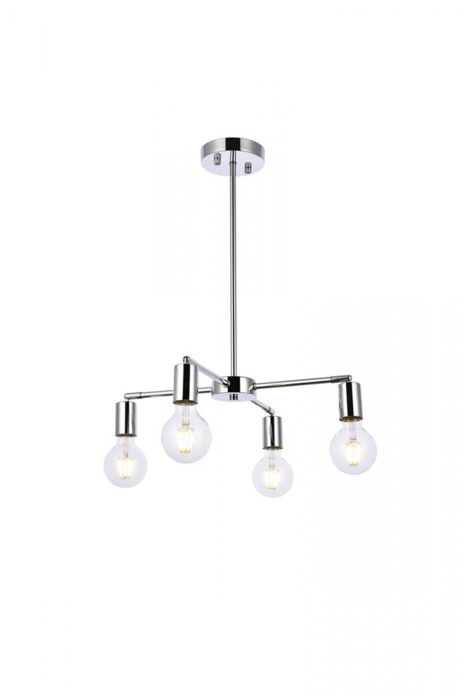 Cairo Pendant Lamp D22.2"H3.4" Chrome