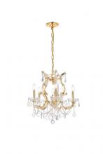 Elegant 2800D20G/RC - Maria Theresa 6 light Gold Pendant Clear Royal Cut Crystal