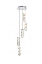 Elegant 3500D5RC - Polaris LED light Chrome Pendant Clear Crystal