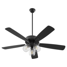 Quorum 4525-03159 - OVATION 3 LIGHT CLEAR GLASS - MATTE BLACK/WALNUT